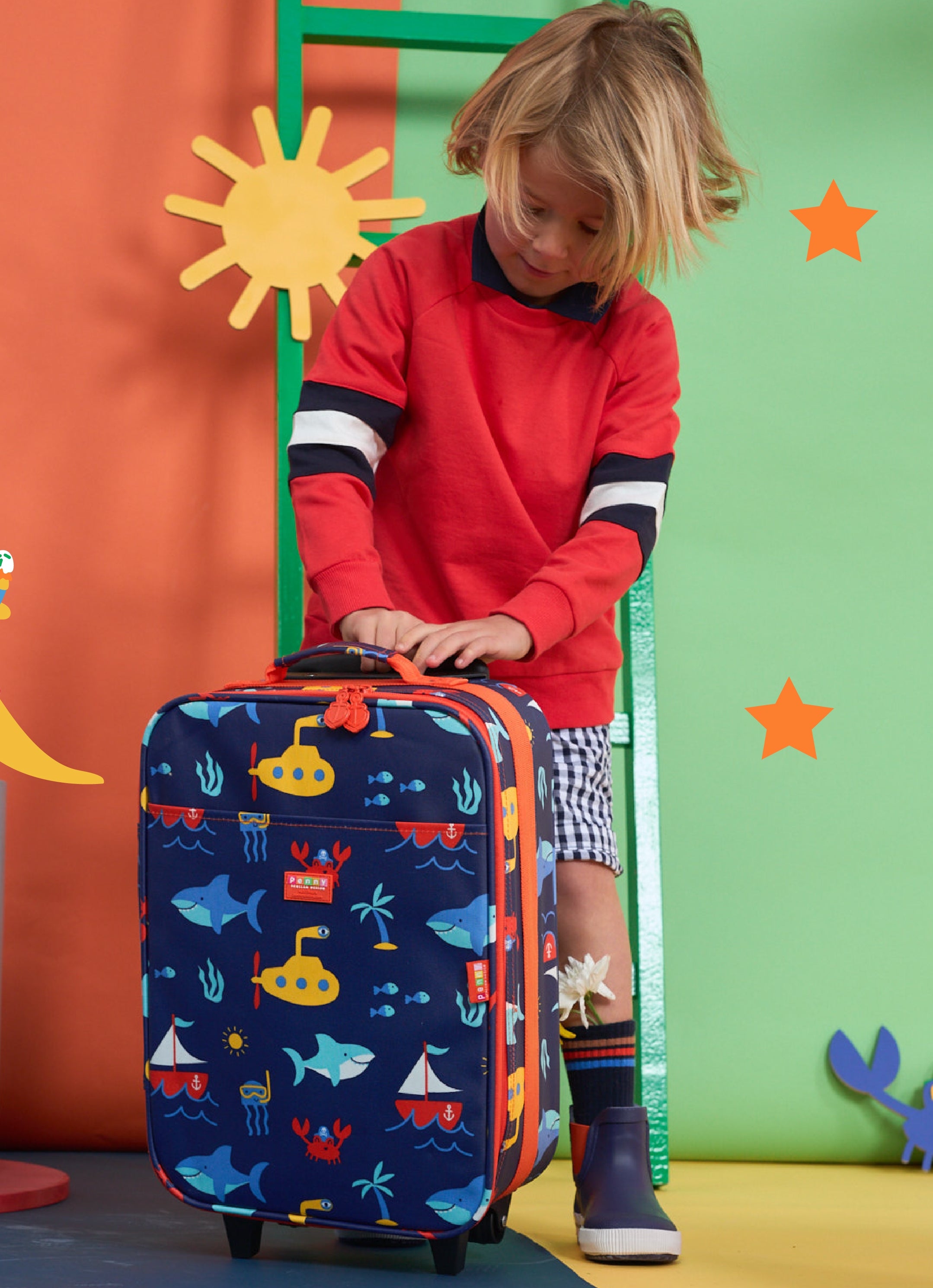 2 Wheel Kids Wheelie Bag Anchors Away Penny Scallan Design