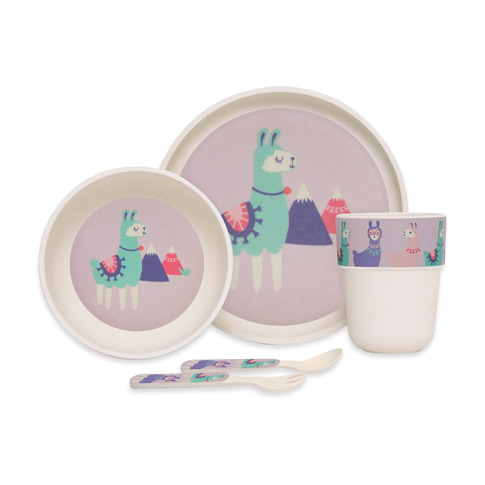 Penny Scallan Bamboo Meal Set with Cutlery Loopy Llama